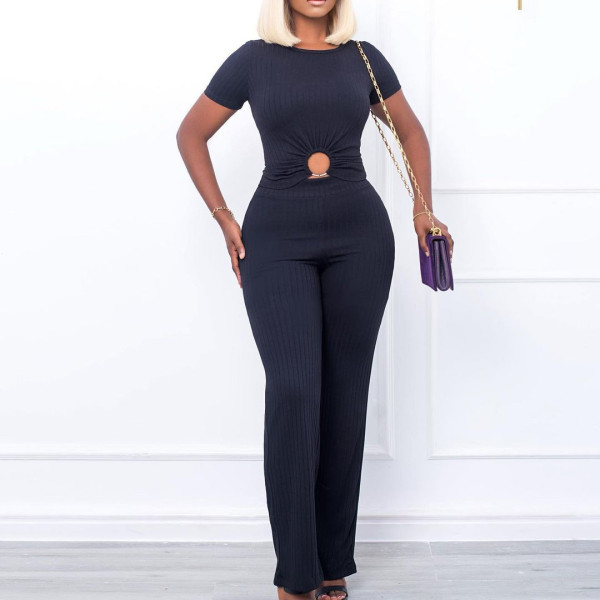 Pit striped short sleeved pants set