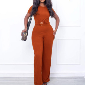 Pit striped short sleeved pants set