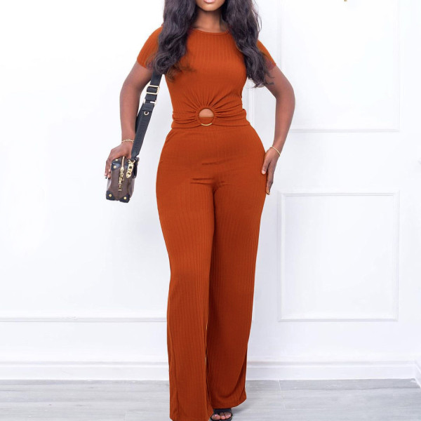 Pit striped short sleeved pants set