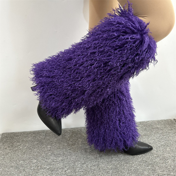 Sheep curly snow boots pile socks
