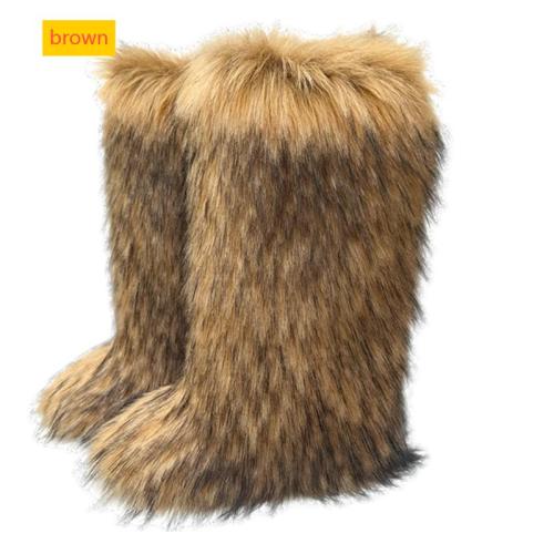 Thick oversized anti slip fluffy snow boots