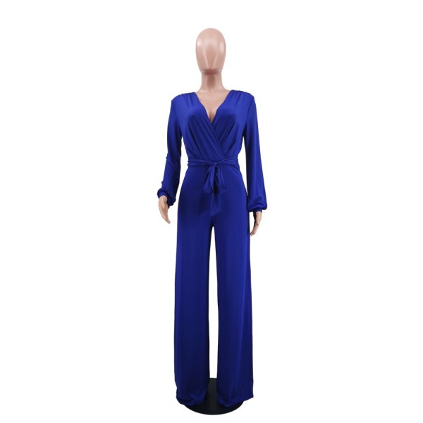 Long sleeved knitted women's jumpsuit