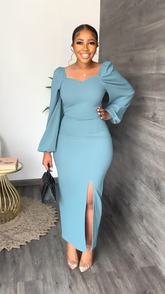 Tailored backless slit women's dress