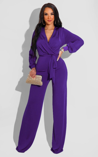 Long sleeved knitted women's jumpsuit