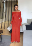 One neck slit hip hugging dress