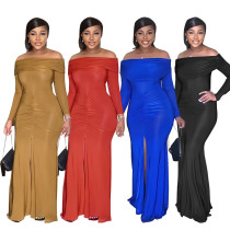 One neck slit hip hugging dress One neck slit hip hugging dress