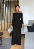 One neck slit hip hugging dress
