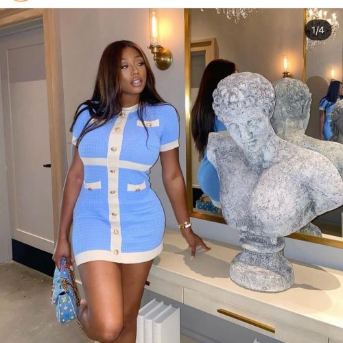 Women's Ice Silk Thread Woolen Elastic Middle Skirt