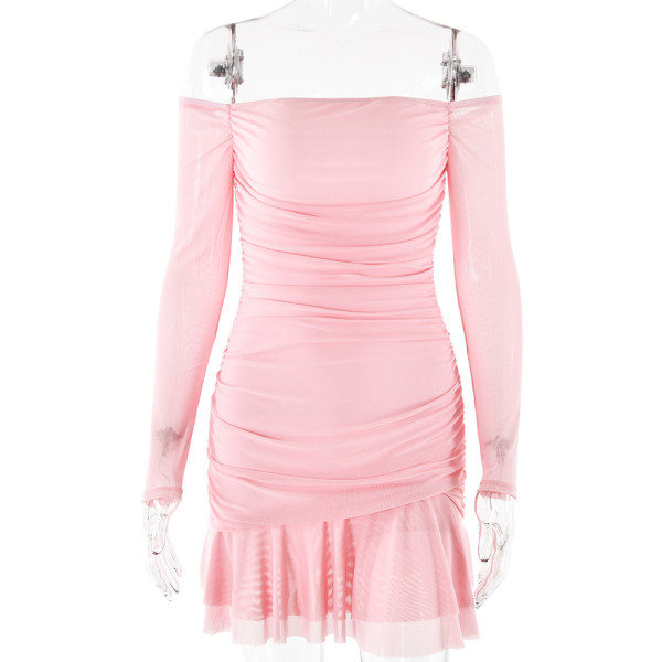 Pleated strapless dress