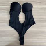 Transparent suspender one-piece shapewear top