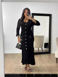 Long knitted long sleeved dress