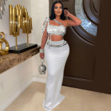 Women's suspender short cut rhinestone half skirt