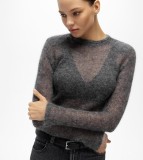 Short hollow knitted sweater