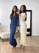 Long knitted long sleeved dress