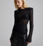 Short hollow knitted sweater