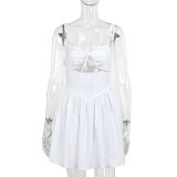 Slimming hollow pleated dress