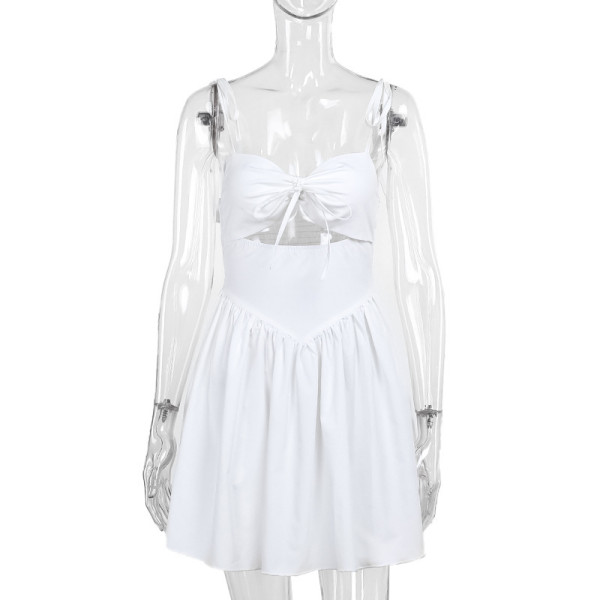 Slimming hollow pleated dress
