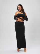Tight mesh, neck wrapped, chest wrapped, hip wrapped, long skirt Tight mesh, neck wrapped, chest wrapped, hip wrapped, long skirt