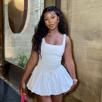 A-line hip hugging flower bud dress