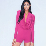 Wrinkled waist bag hip jumpsuit