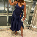 Backless jumpsuit tie skirt set