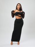 Tight mesh, neck wrapped, chest wrapped, hip wrapped, long skirt