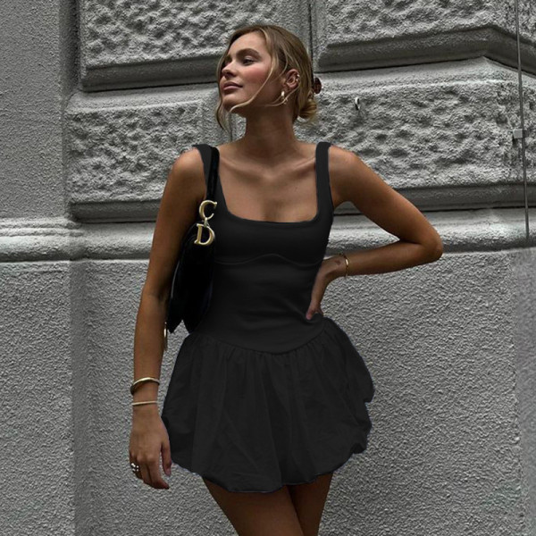 A-line hip hugging flower bud dress