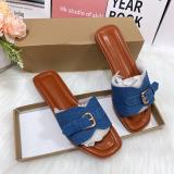 Hardware buckle flat slippers