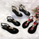 V-buckle hardware decoration women's sandals