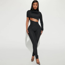 High stretch single shoulder long sleeved jumpsuit