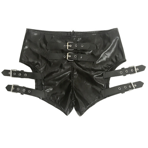 Lacquer elastic shorts