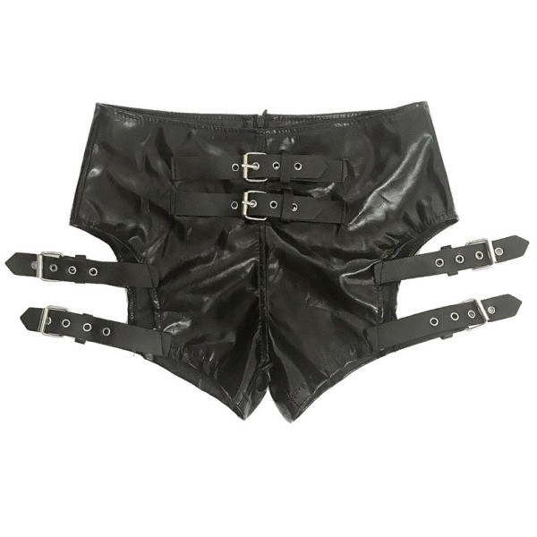 Lacquer elastic shorts