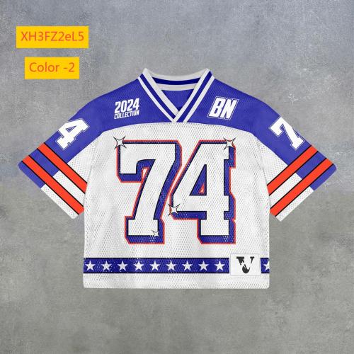 Round neck pullover short sleeved digital printed men's T-shirt