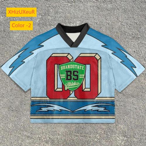 Round neck pullover short sleeved digital printed men's T-shirt