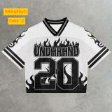 Round neck pullover short sleeved digital printed men's T-shirt