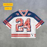 Round neck pullover short sleeved digital printed men's T-shirt