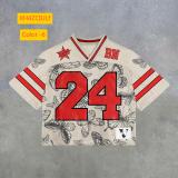 Round neck pullover short sleeved digital printed men's T-shirt