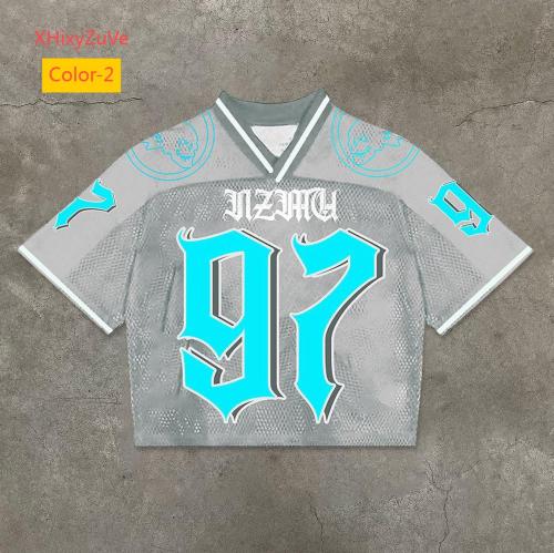 Round neck pullover short sleeved digital printed men's T-shirt