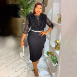 Large size OL temperament commuter bag hip dress