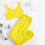 Plush vest, pants, sports suit