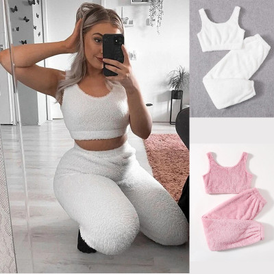 Plush vest, pants, sports suit