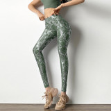 Tight stretch hot stamping yoga pants