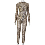 Long sleeved see through slimming jumpsuit
