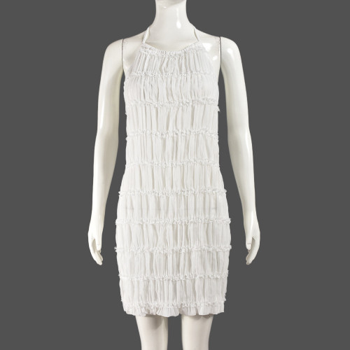 Backless pleated personalized dress