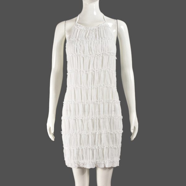 Backless pleated personalized dress