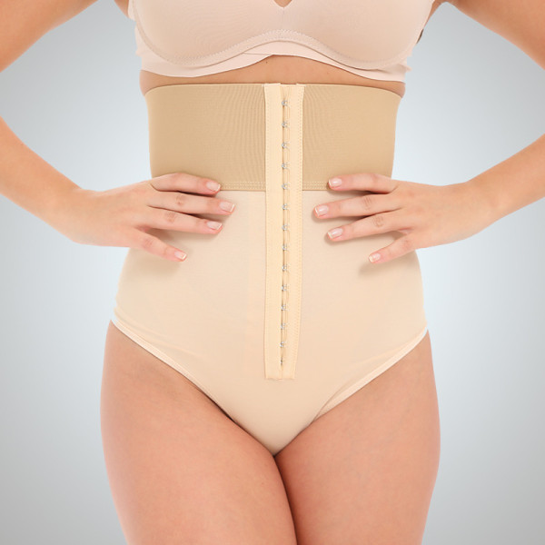 Ladies' body shaping high waisted 3-row buckle waist cinching strap hip lifting pants