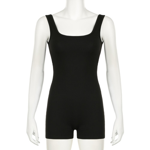 Tight backless yoga pants, pleated fitness jumpsuit