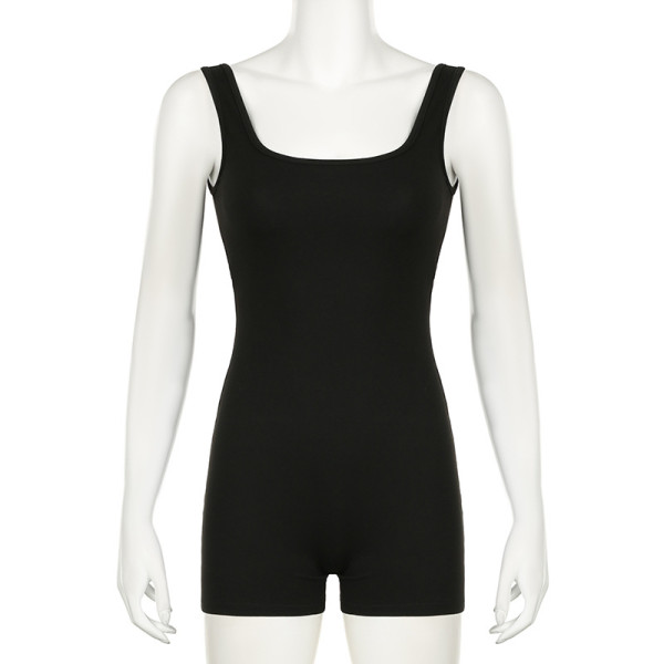 Tight backless yoga pants, pleated fitness jumpsuit