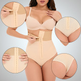 Ladies' body shaping high waisted 3-row buckle waist cinching strap hip lifting pants