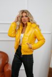 Hooded cotton jacket, long sleeved glossy cotton jacket